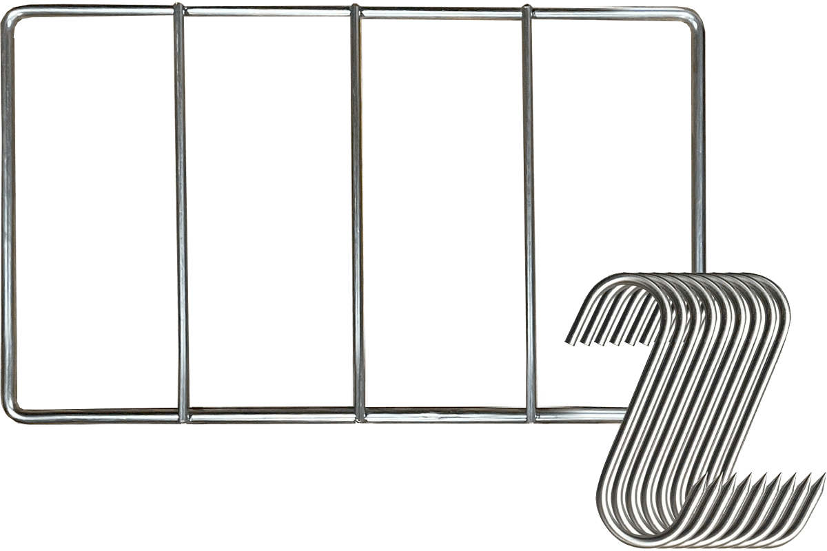 20 x 30 cm stainless steel biltong hook and rack bundle for dehydrators