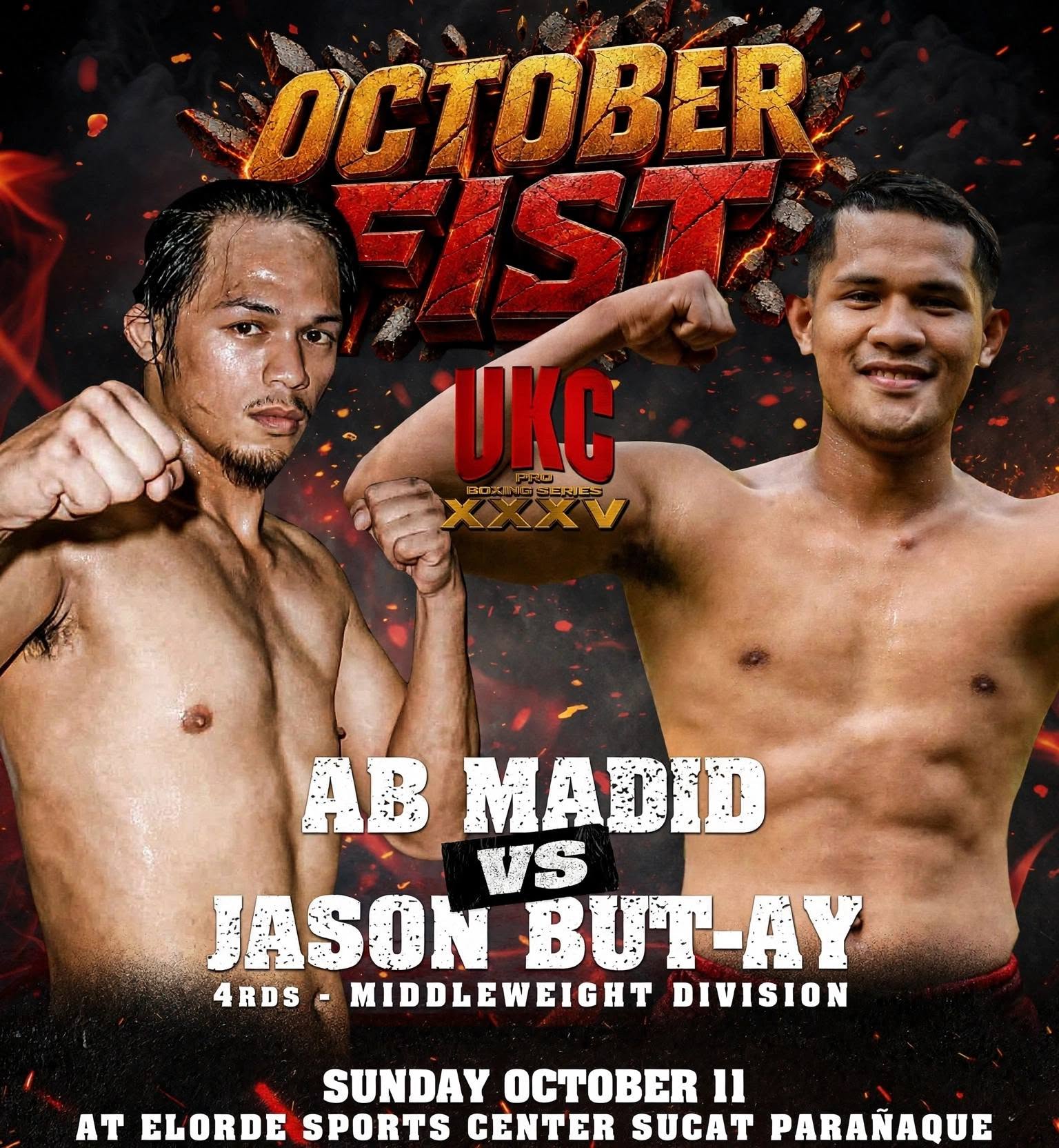 October Fist UKC XXXV poster: AB Madid vs Jason But-Ay, Elorde Sports Center, 11 October 2026