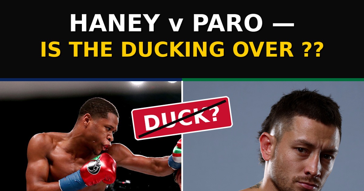 HANEY v PARO — IS THE DUCKING OVER ??