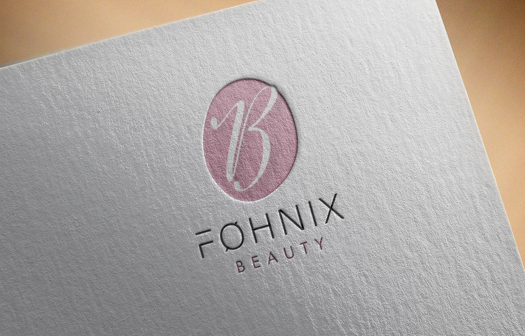 Beauty brand logo mockup.