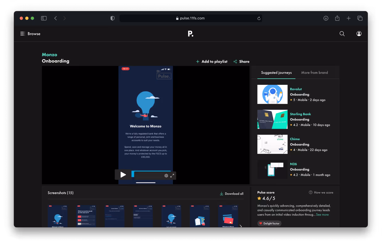 11:FS Pulse dashboard with Monzo onboarding example
