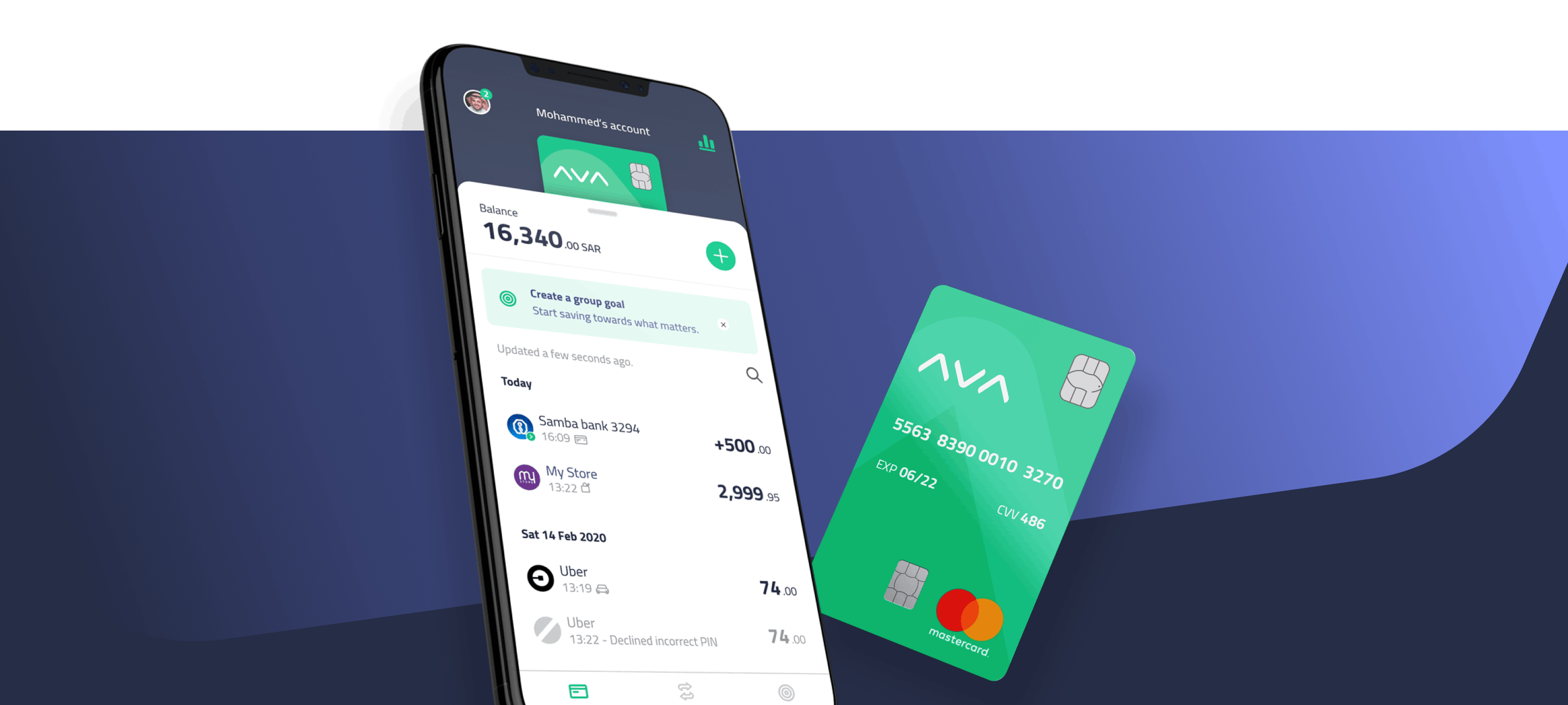 Grab mobile app card screen