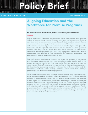 Aligning Education and the Workforce for Promise Programs