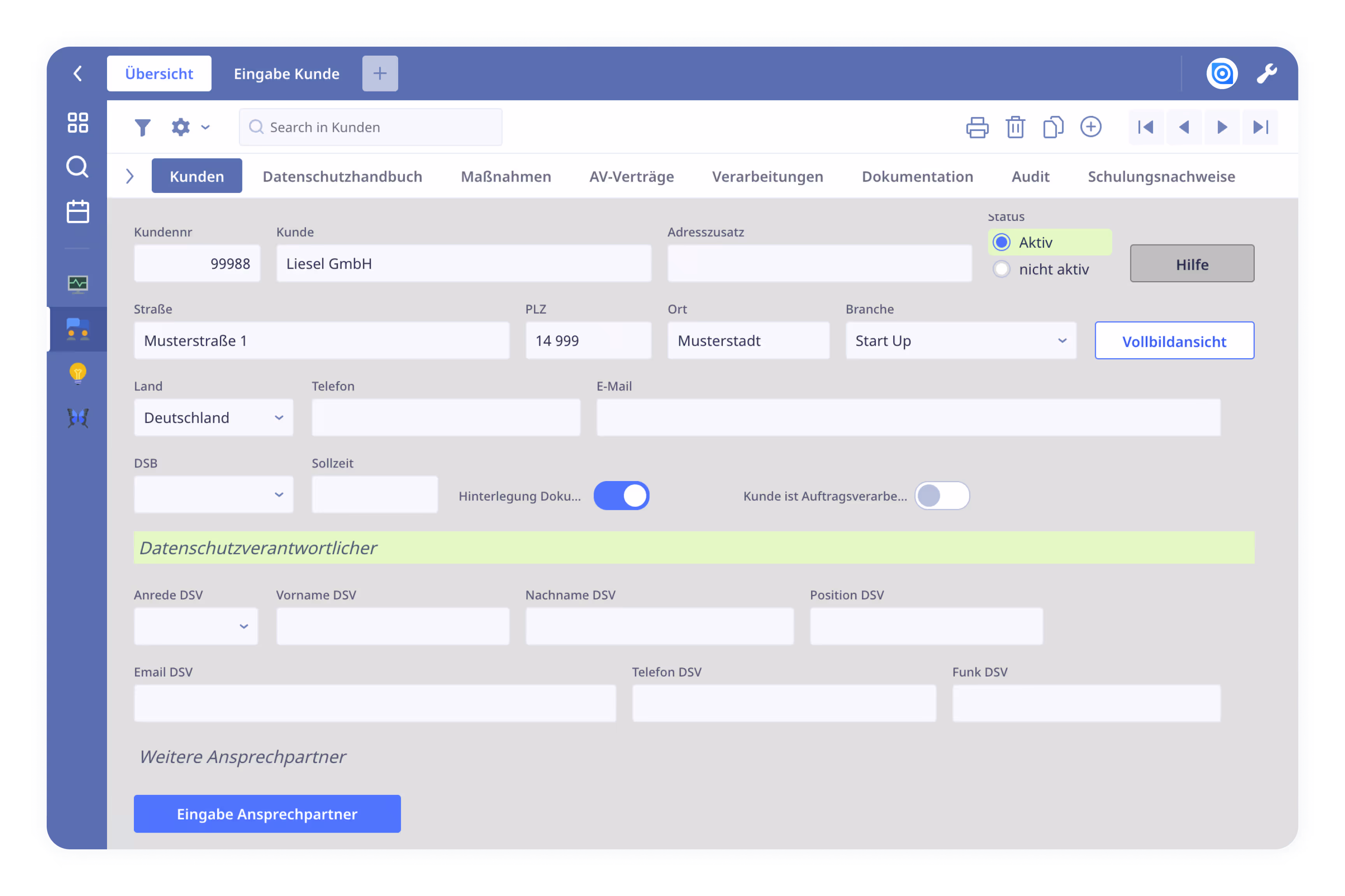 Ein Screenshot, der die Ninox-Software zeigt.