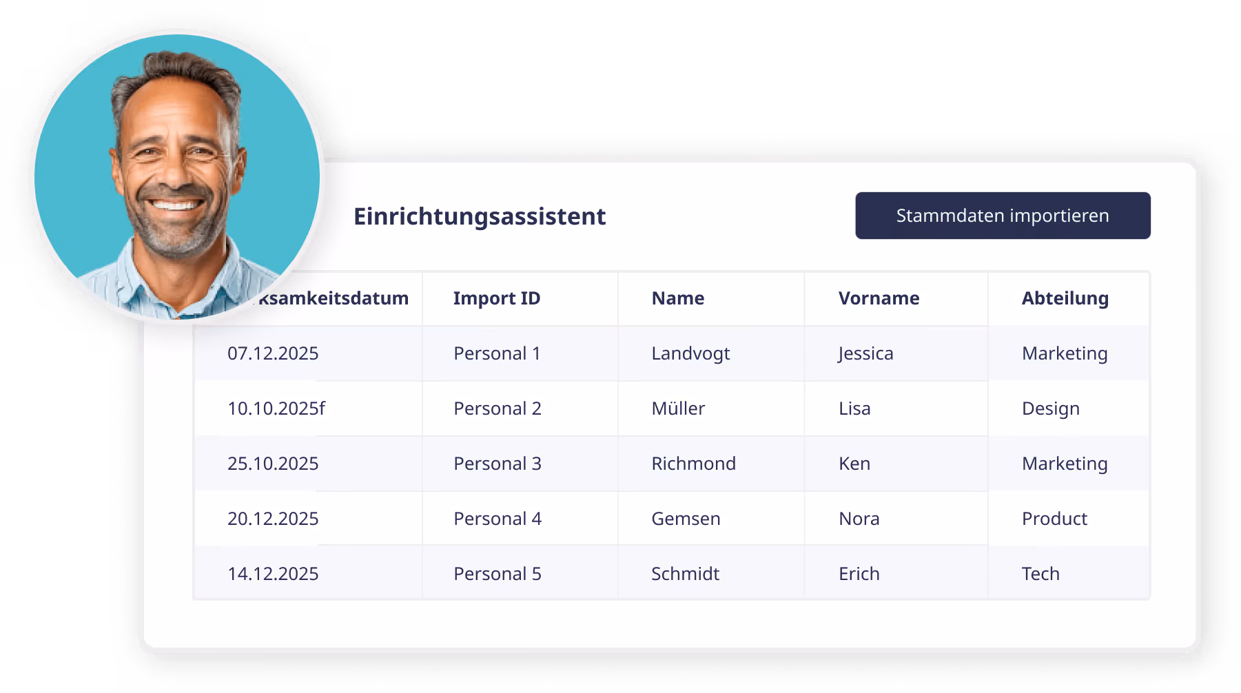 Screenshots aus der HR-Software von Ninox namens Ninox HR
