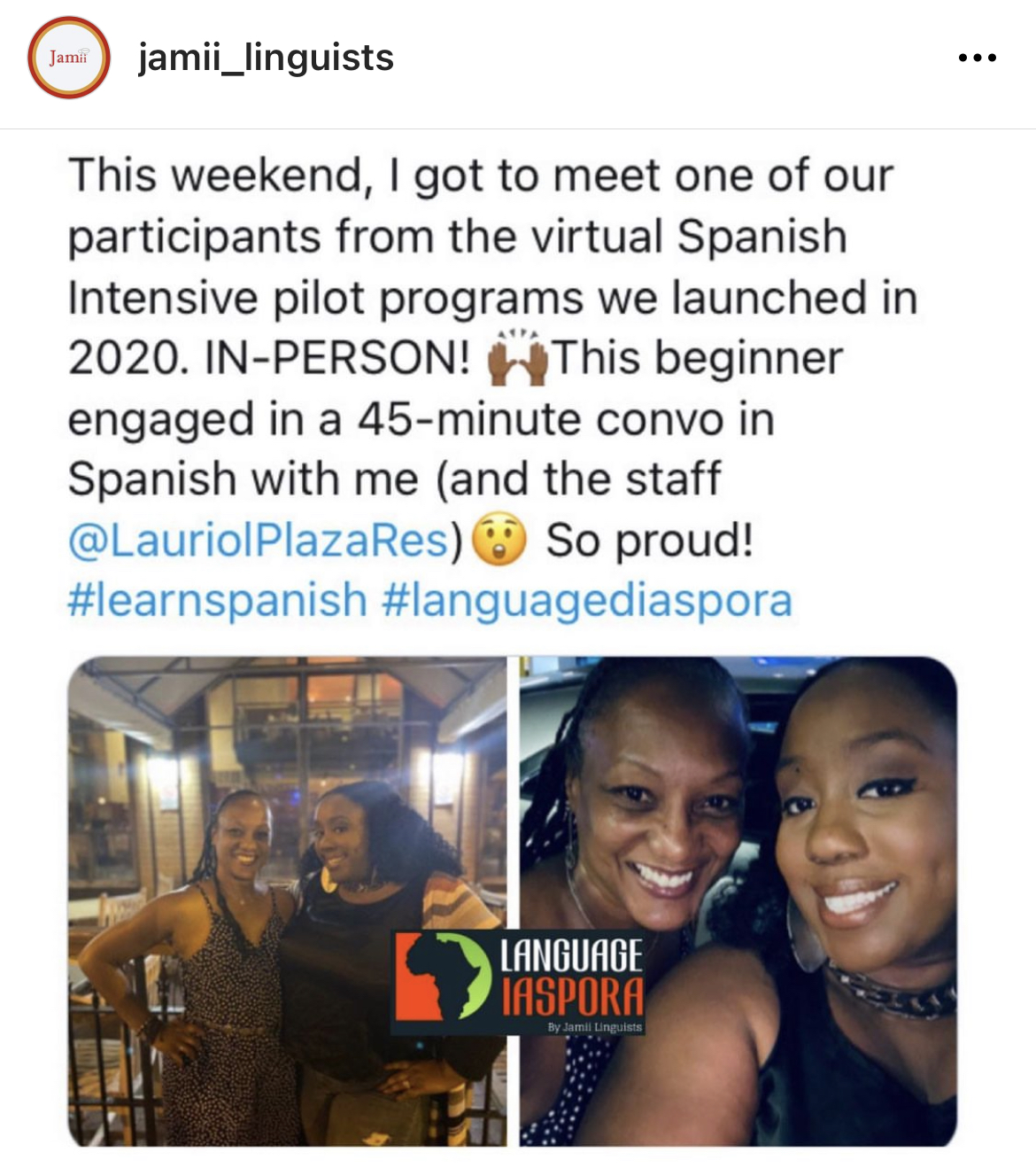 Jamila and Kim at the Spanish Intensive in Washington DC