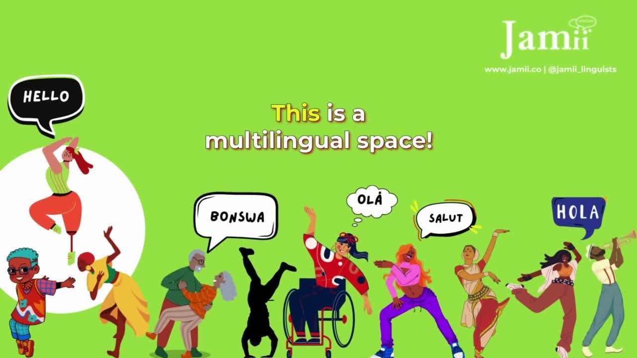 A sign reading This is a Multilingual Space
