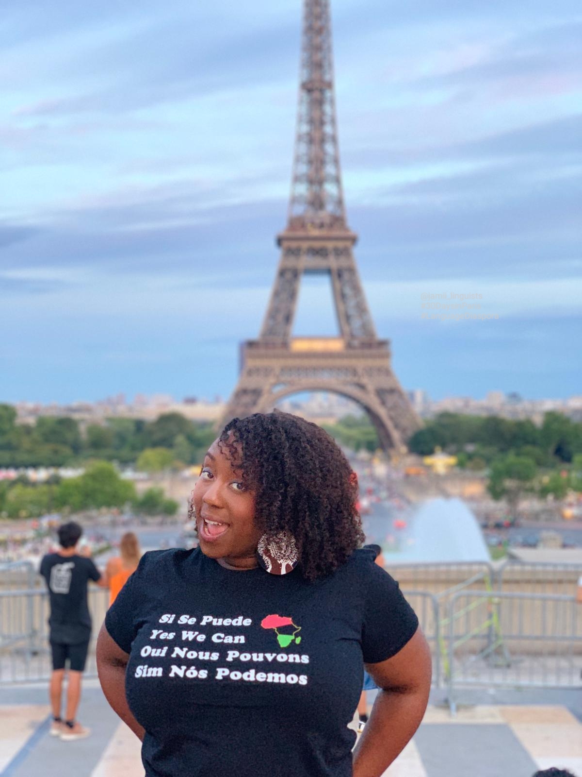 Jamila in Paris at a multilingual gathering