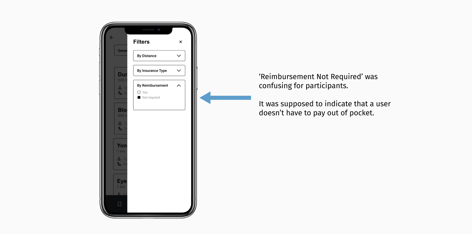 Filter Screen with confusing label highlighted