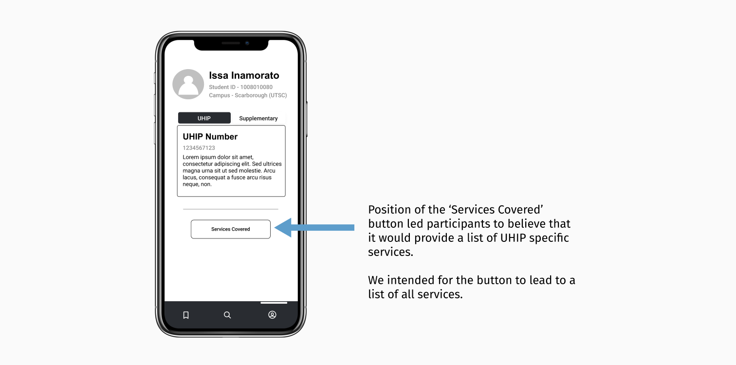 Profile Screen with the highlighted issue