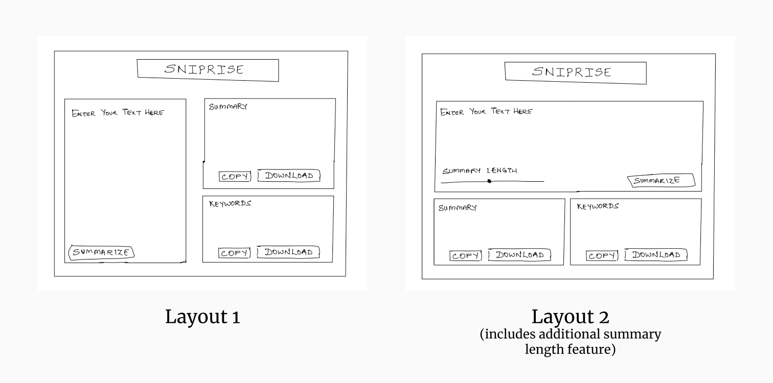 Two Low-Fi layout versions