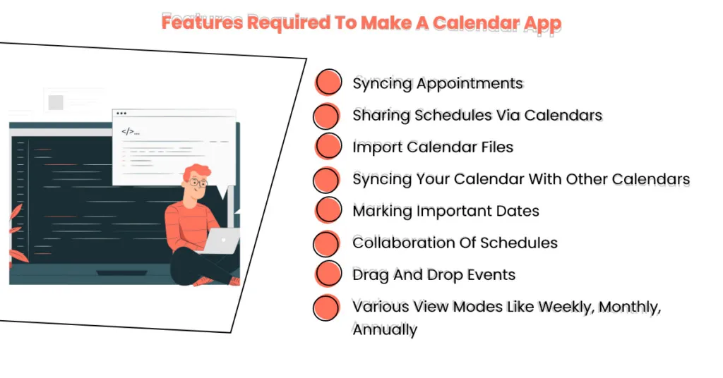 features required to make a calendar app
