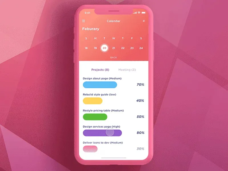 calendar and task management app by Yi Li