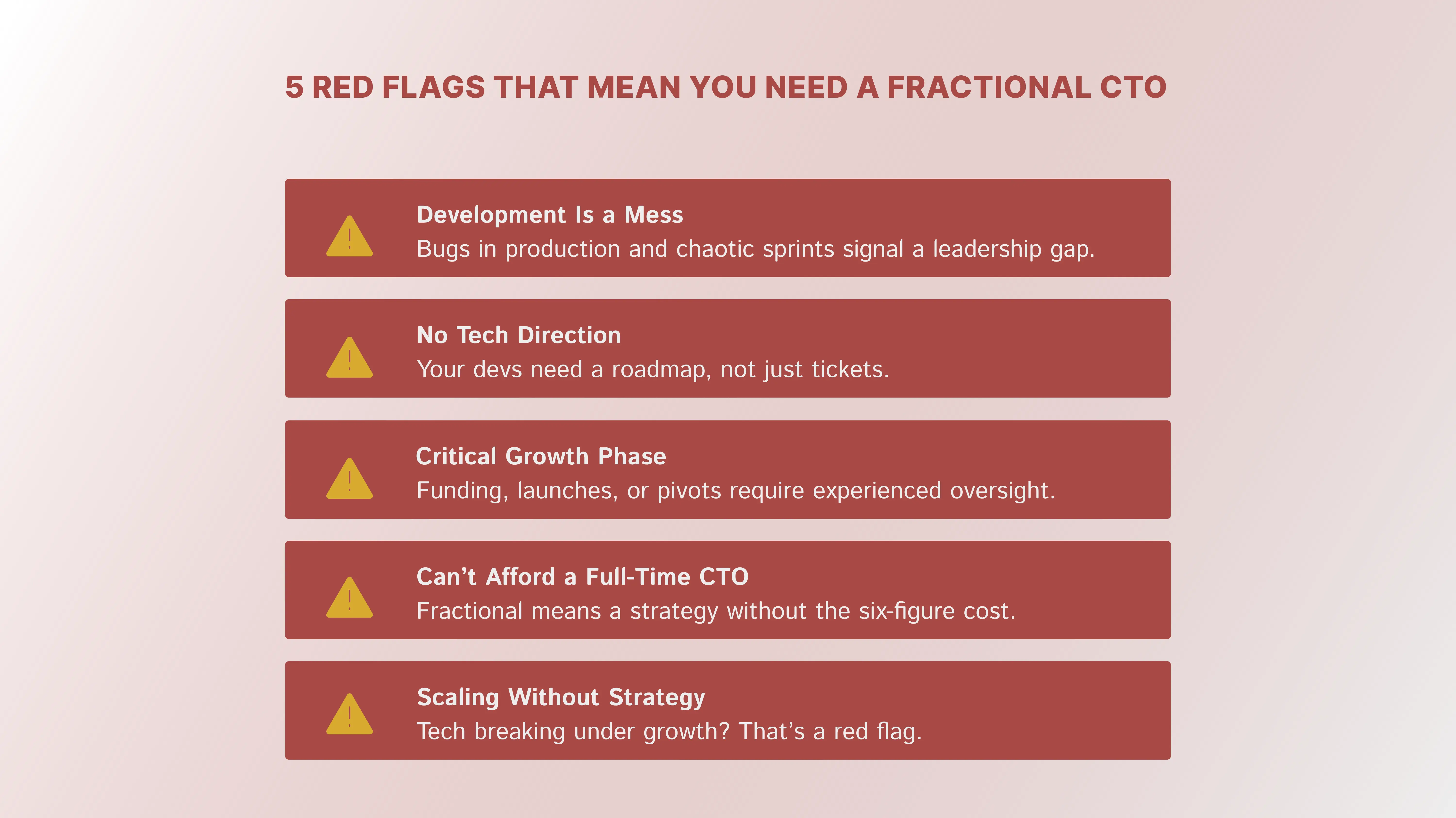 Signs you need a fractional CTO