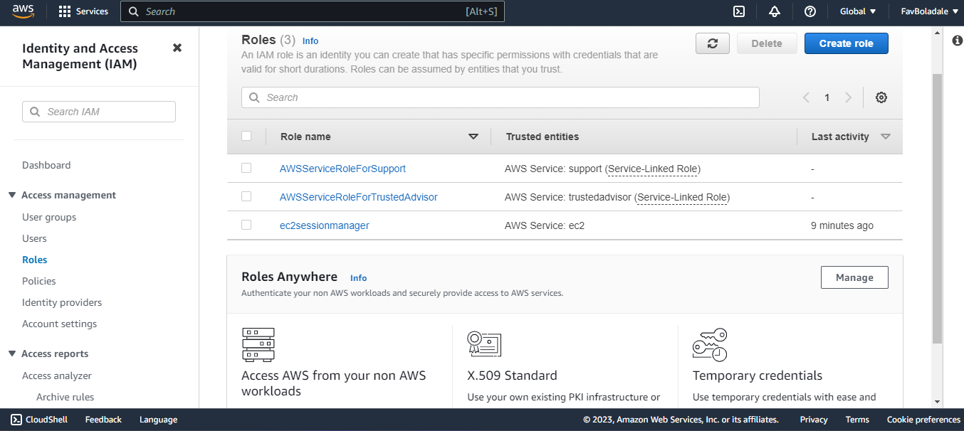 Locating and Sharing AWS Credentials dashboard
