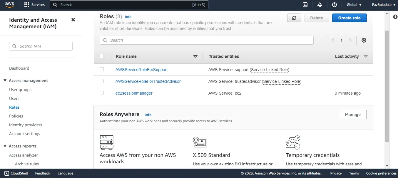 Locating and Sharing AWS Credentials dashboard
