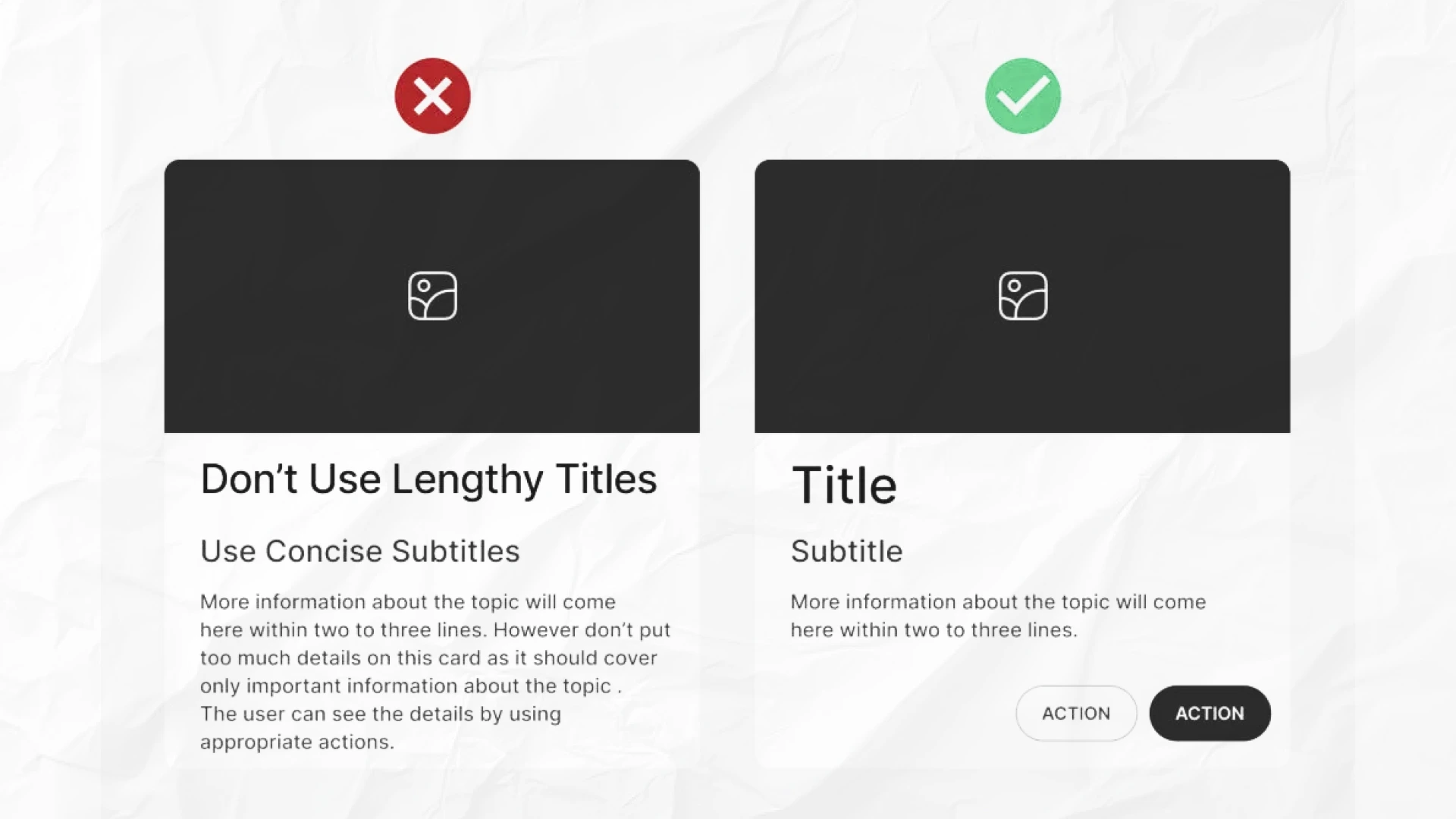 Side-by-side comparison: “Cluttered UI” vs “User-centered UI” 