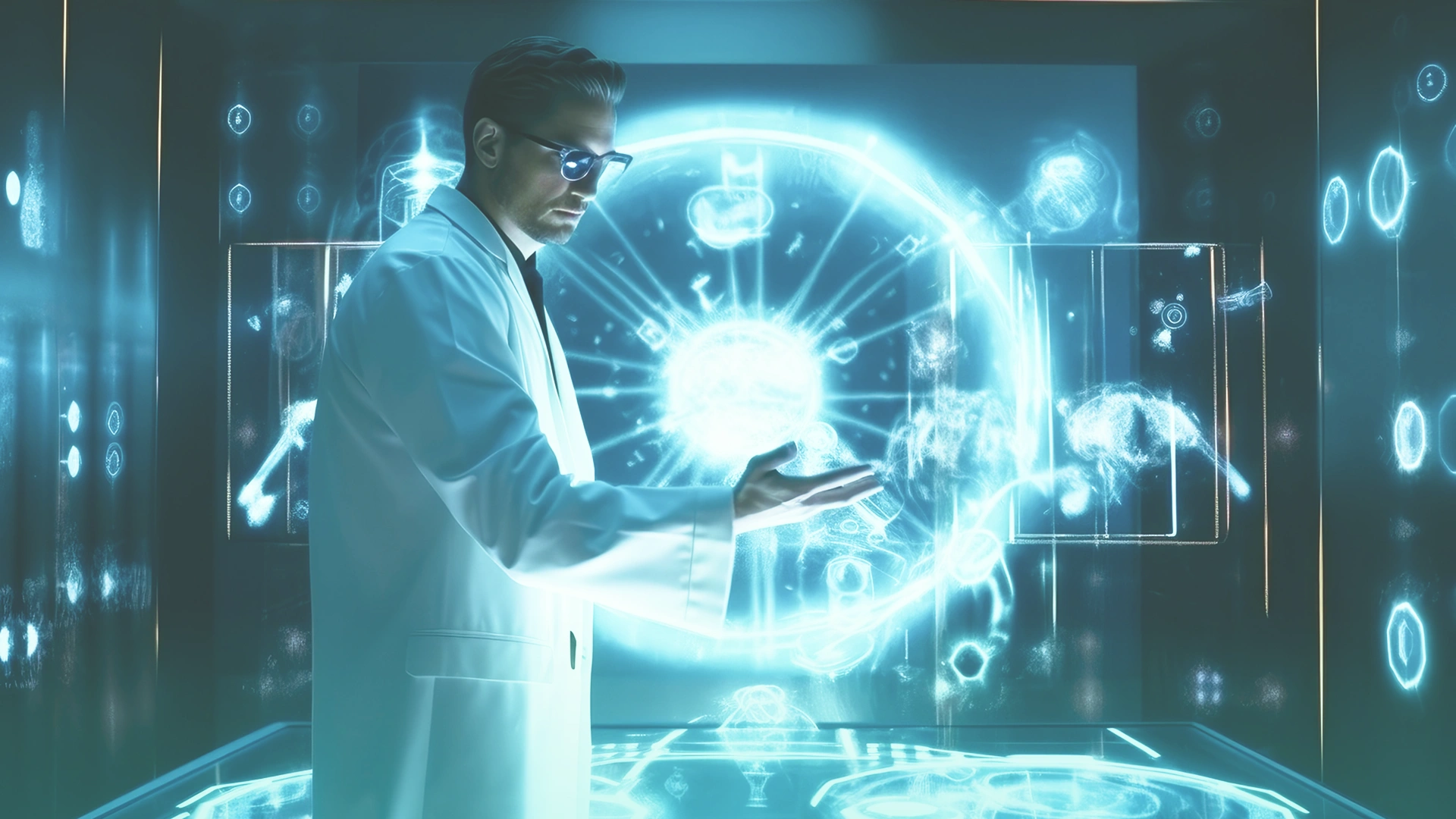 A visual cluster of healthcare data icons swirling together
