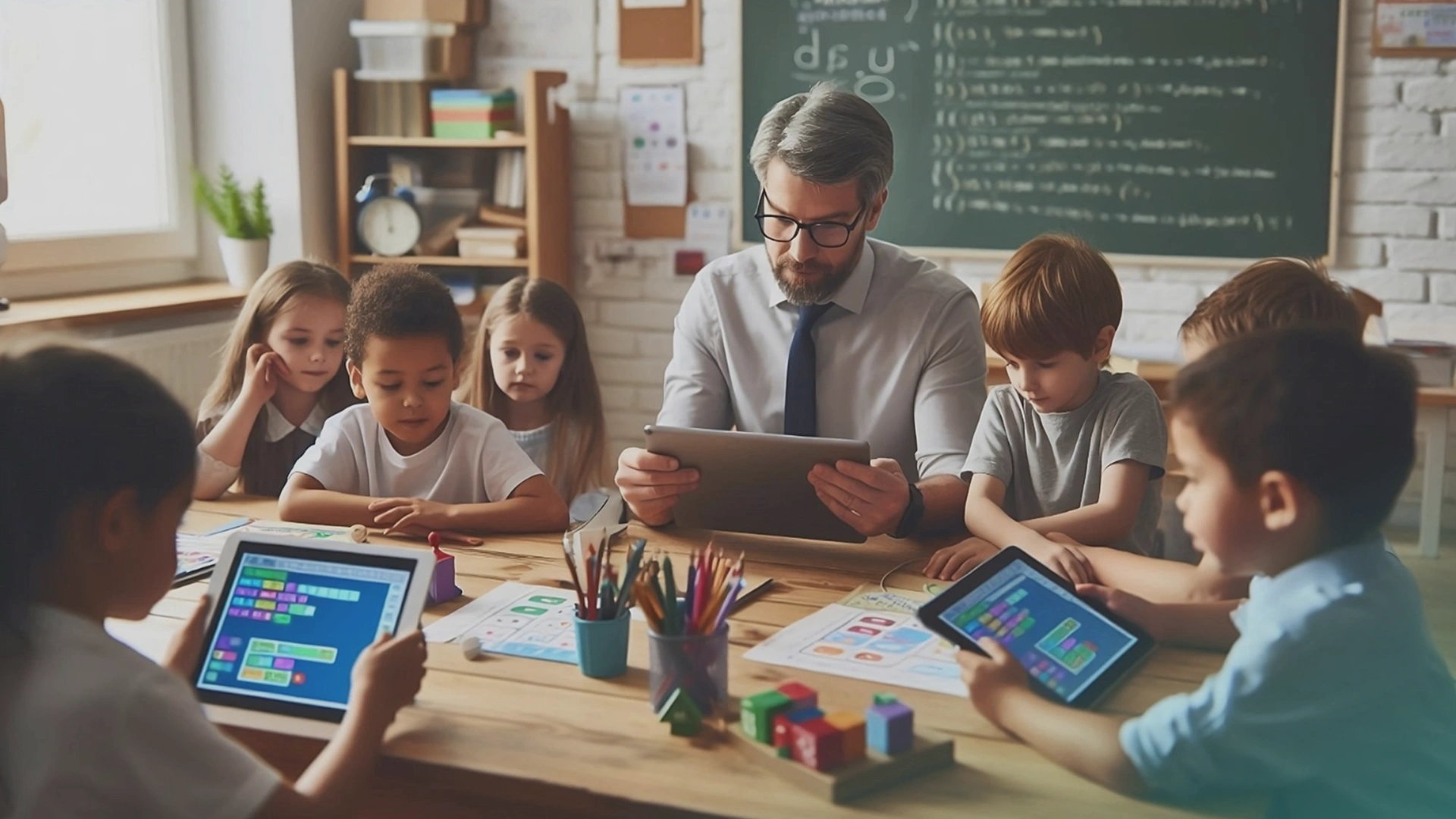 Image showing Teachers joining a shared digital workspace for their school 
