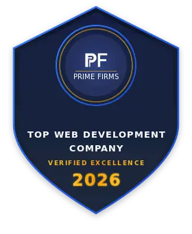 Phaedra Solutions Top Web Development Service Badge 2026 - PrimeFirms Certified
