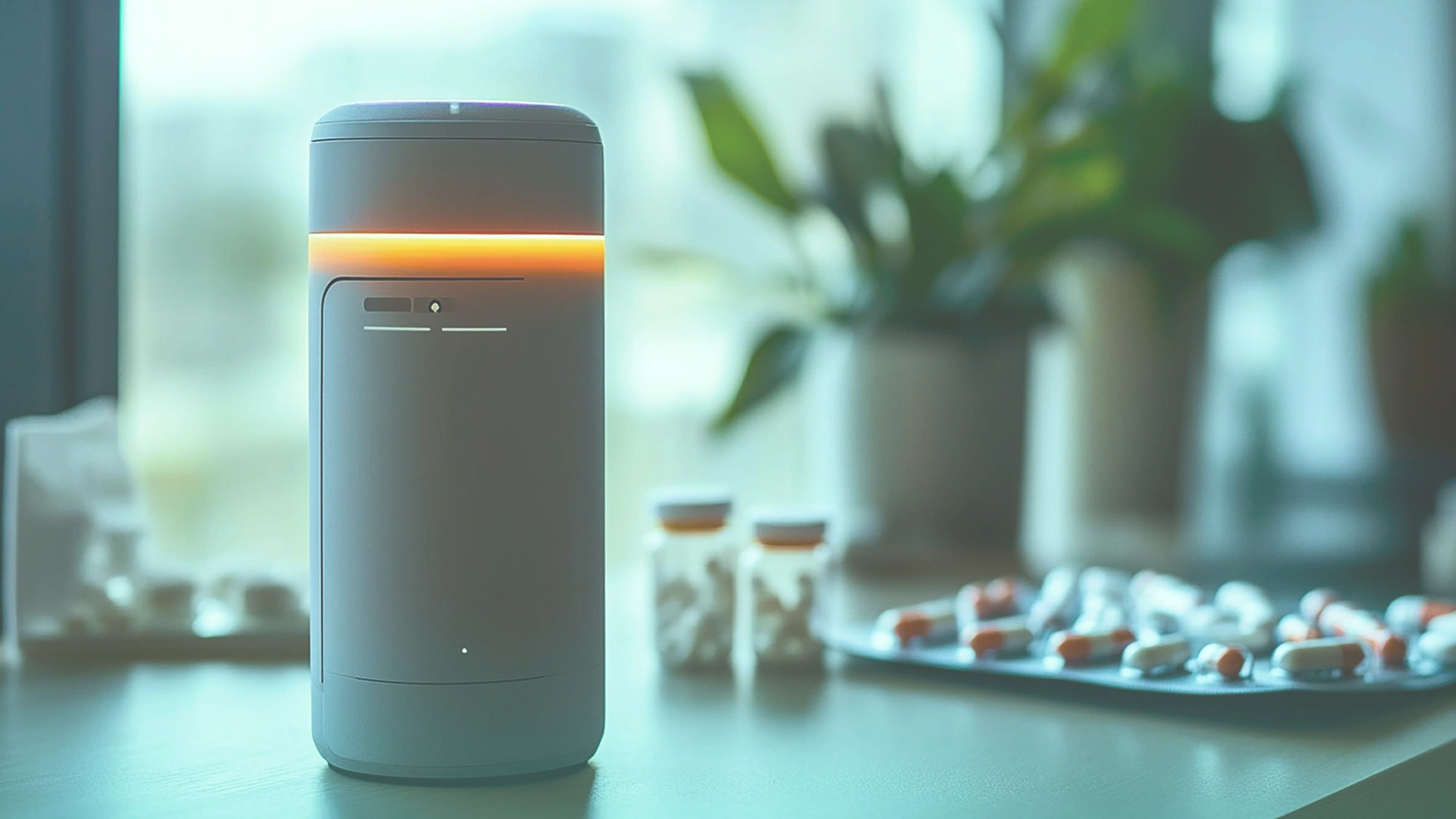 Connected inhaler device on desk Image 