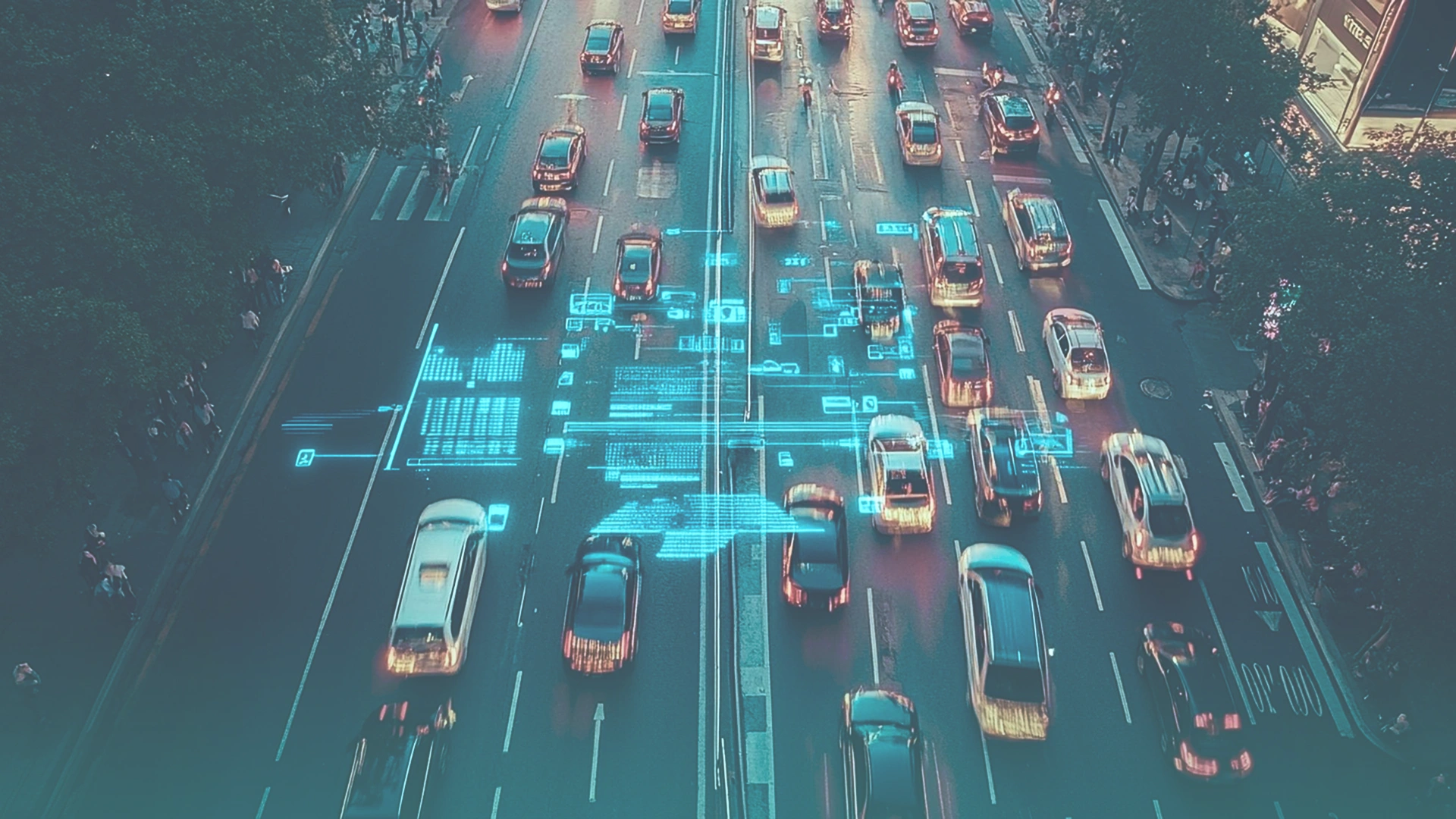Traffic intersection with connected IoT sensors Image