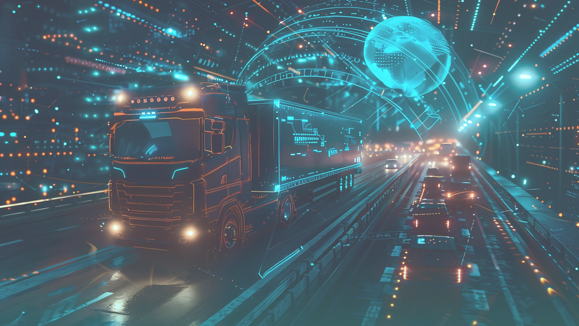 Smart waste bins with collection trucks Image 