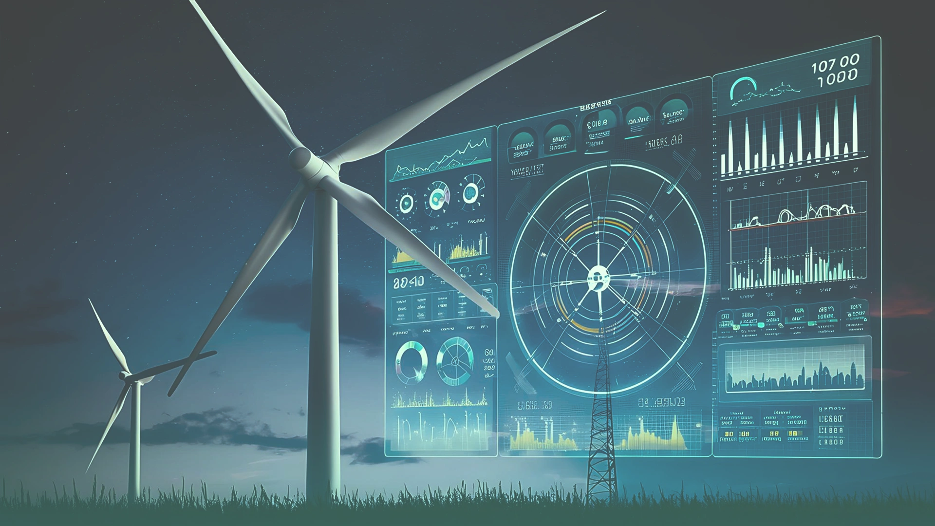 Solar and wind farm with monitoring dashboard Image