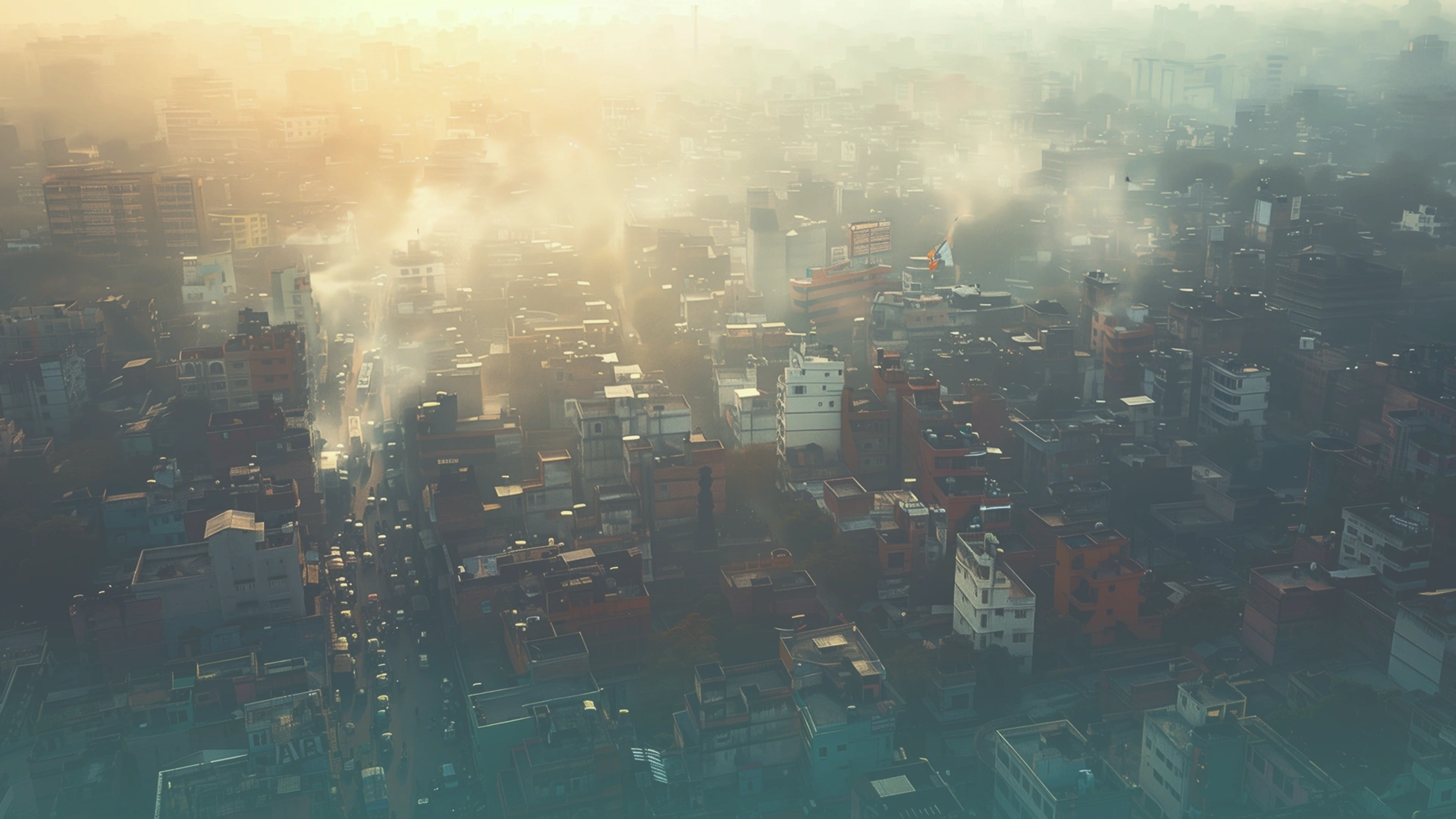 Air pollution monitors in an urban environment Image 