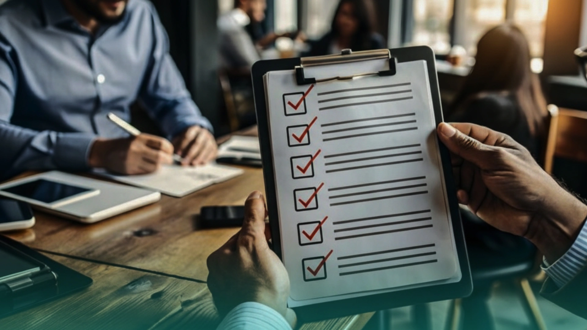 Completed project checklist representing project closure, final documentation, approvals, and successful delivery.