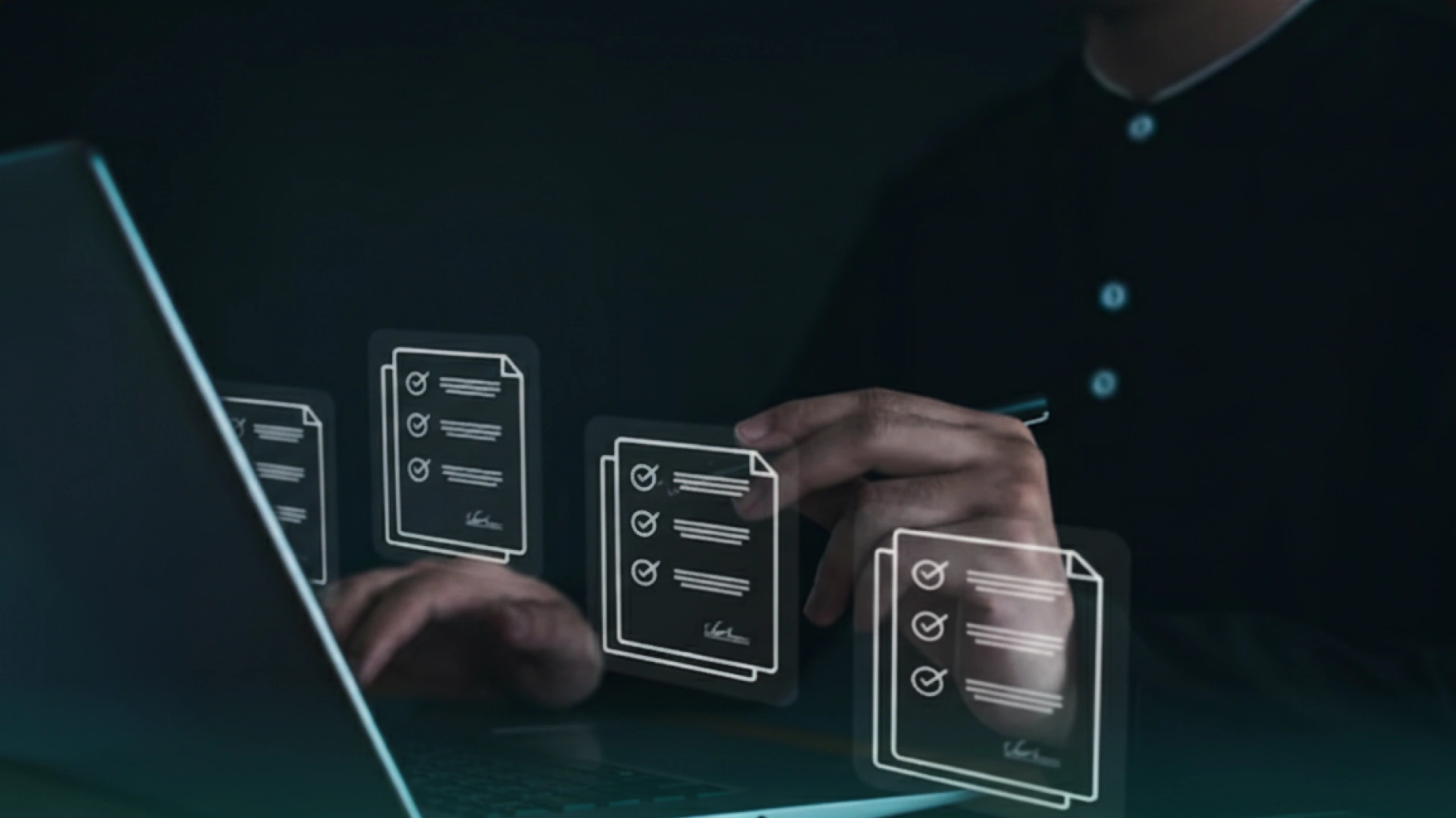 Professional managing digital task lists and performance reviews to support continuous improvement and process optimization.