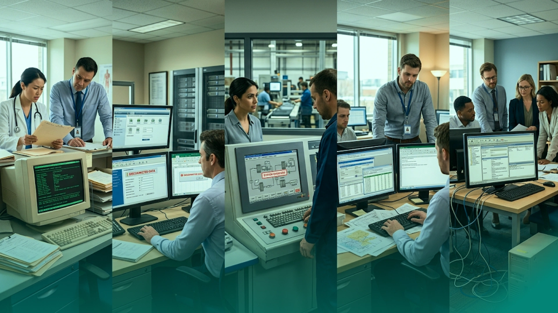 Healthcare, finance, manufacturing, logistics, and professional services teams working with outdated and disconnected legacy computer systems.