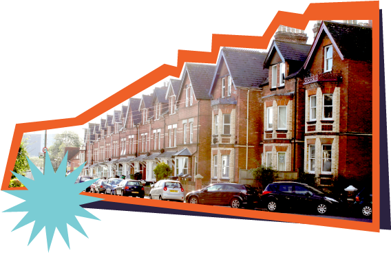 Row of houses in the city centre