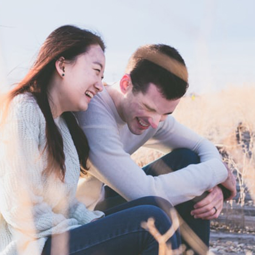 Couple laughing