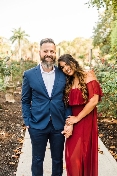 A cute couple's engagement photo