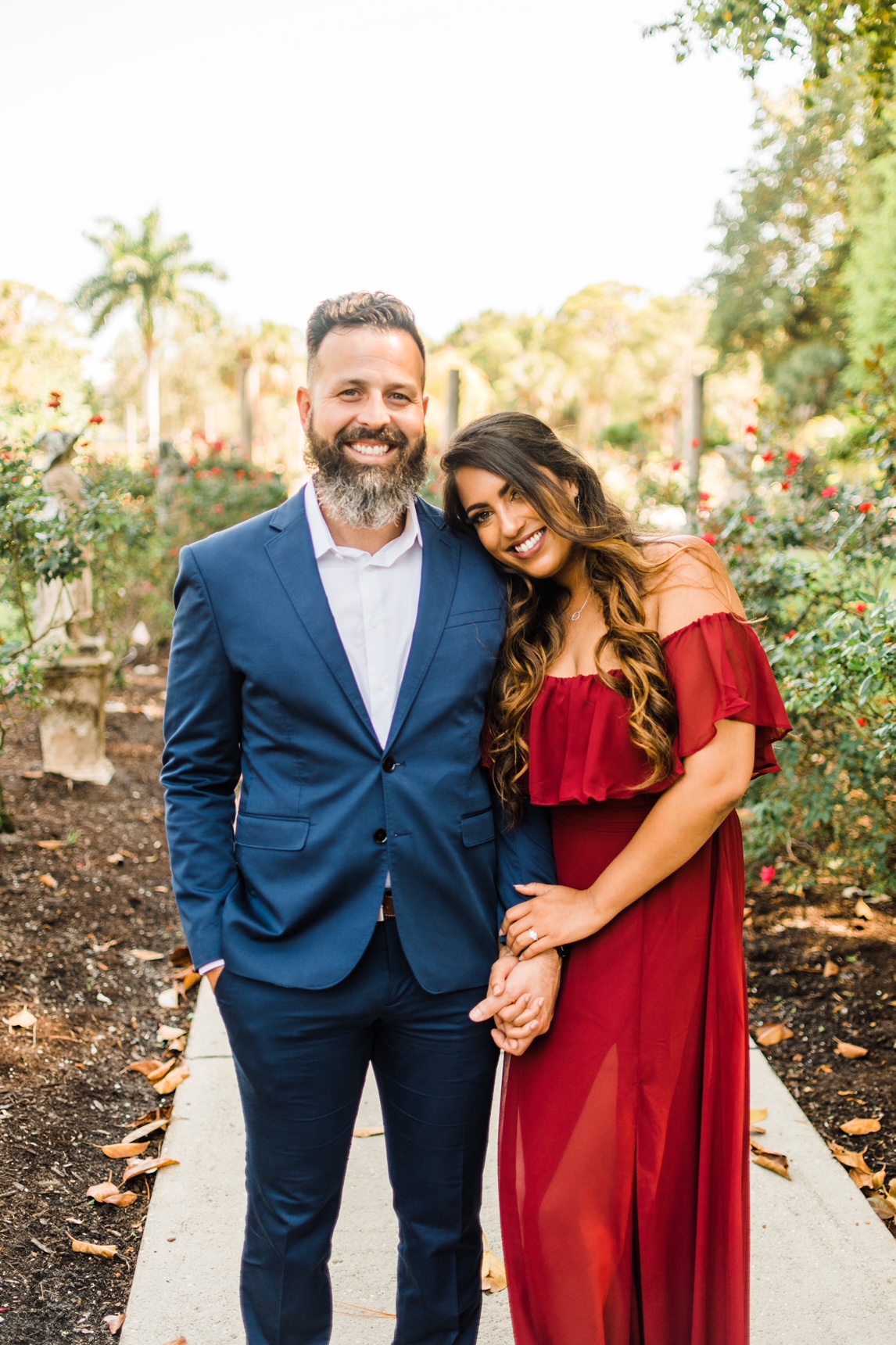 A cute couple's engagement photo