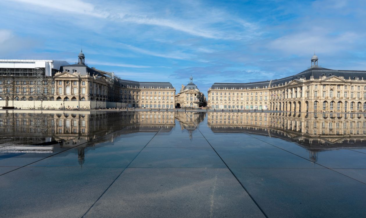 Place de la Bourse et miroir d’eau à Bordeaux