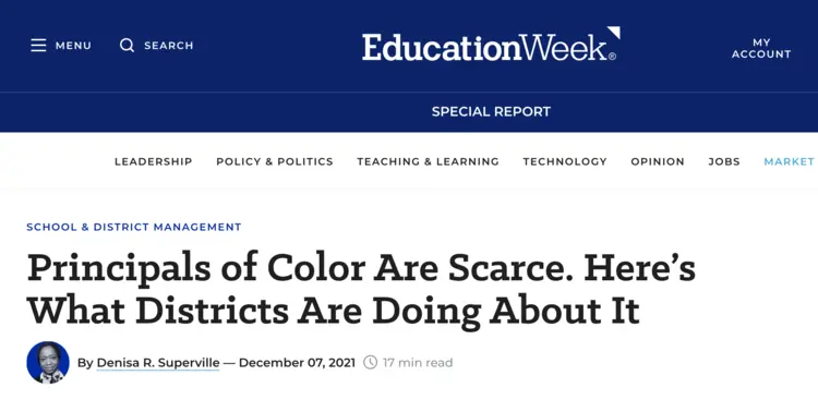 Screenshot of headline from EducationWeek