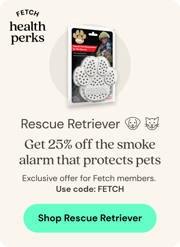 Get 25% off the smoke alarm that protects pets. Shop Rescue Retriever.