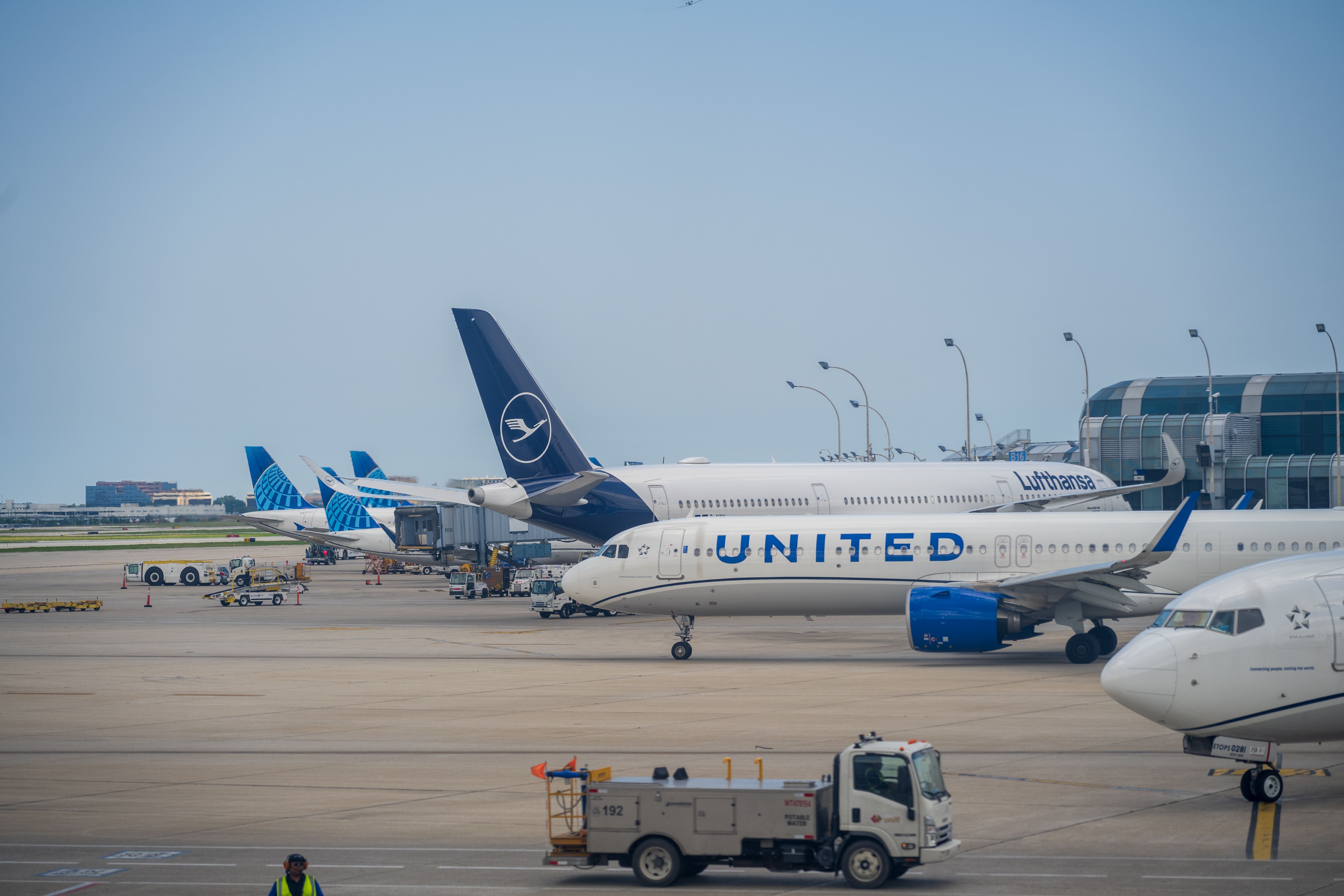 Airport image as a background