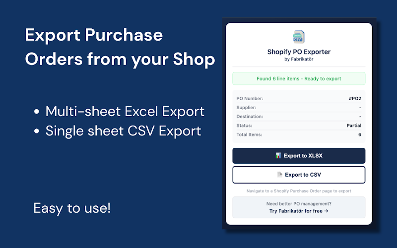 Purchase Order Automation Shopify App