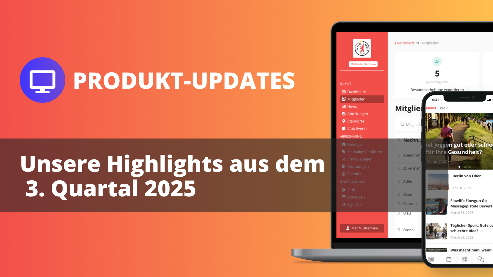 Die neue Übungsleiterabrechnung, Erweiterung der Datenfelder, EGYM-Anbindung und viele weitere Verbesserungen bei KURABU