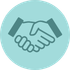 Icon of a hand holding a document with checkmarks and a pencil, representing parenting support.