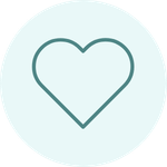 Icon of a pregnancy test showing two lines inside a circle with a light blue background.