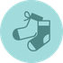 Icon of a baby bottle and a pacifier inside a blue circle.