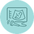 Icon of an ultrasound image showing a fetus inside a womb with a hand beneath it.