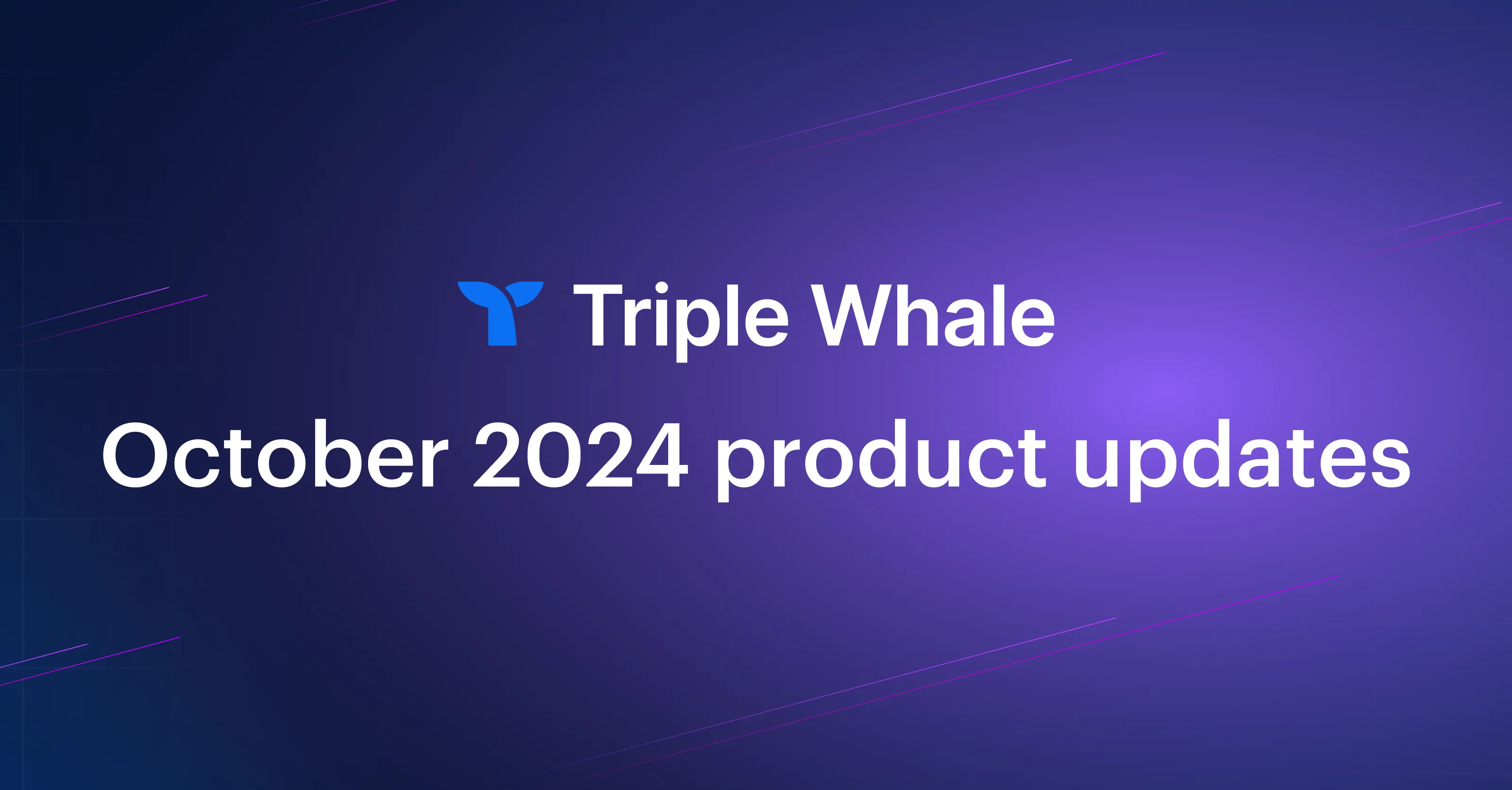 Triple Whale October 2024 Product Updates