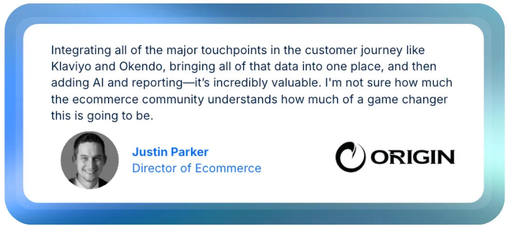 Quote from Justin Parker at Origin about Triple Whale