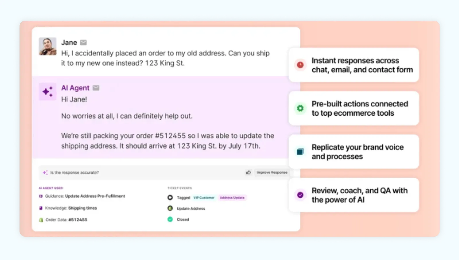 Screenshot of Gorgias AI Agent