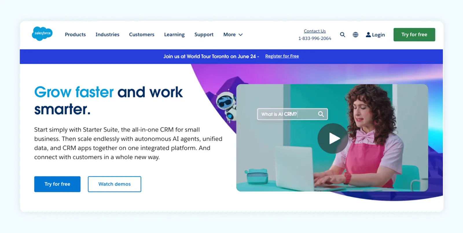 A screenshot of Salesforce Agentforce landing page.